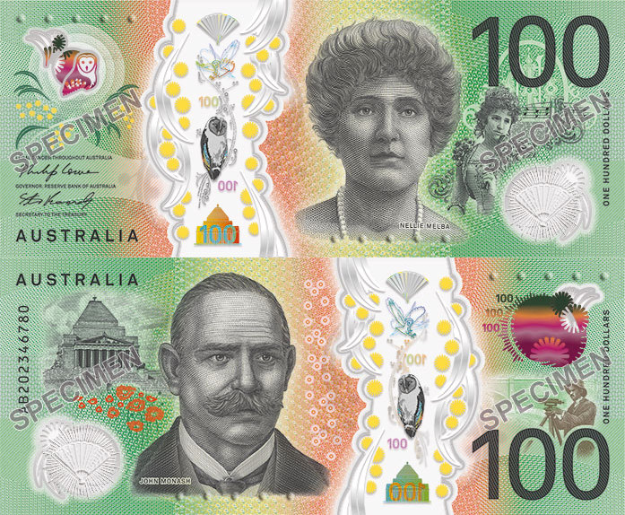新しい100オーストラリア ドル (AUD) 紙幣が2020年に流通開始します