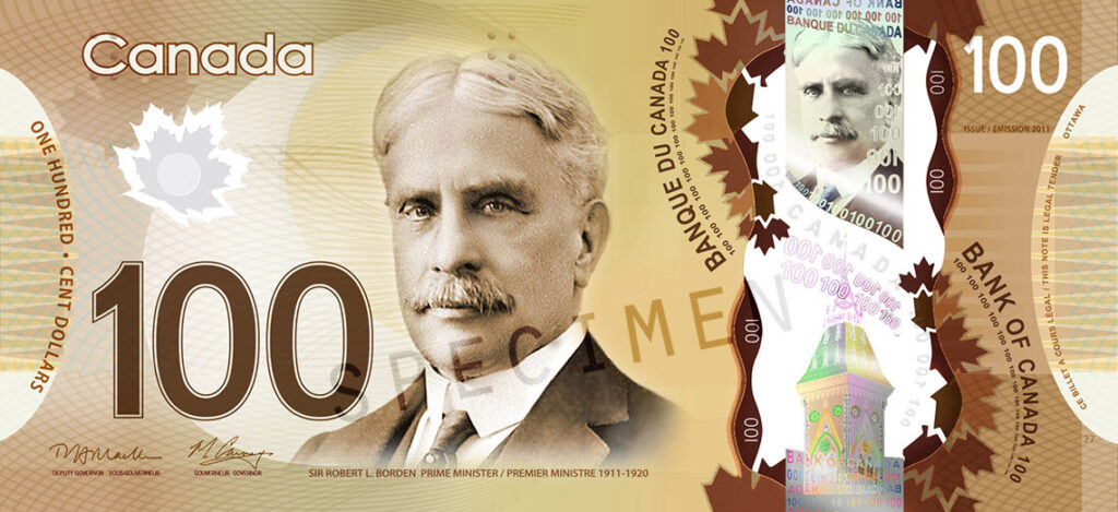 100 カナダ・ドル