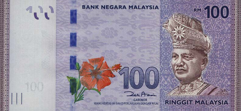 100 マレーシア・リンギット