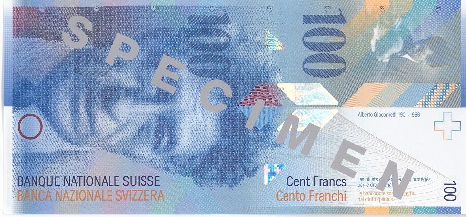 第8シリーズ・スイス フラン紙幣（CHF）