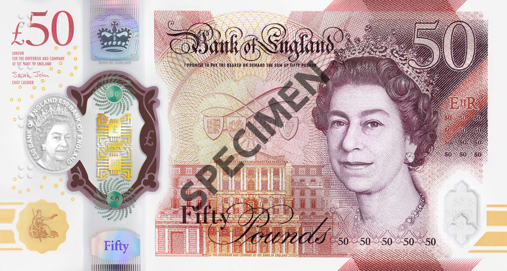 50イギリス ポンド (GBP) 紙幣