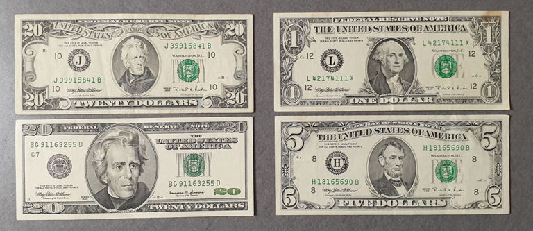 アメリカ ドル (USD) のスモールヘッド紙幣について